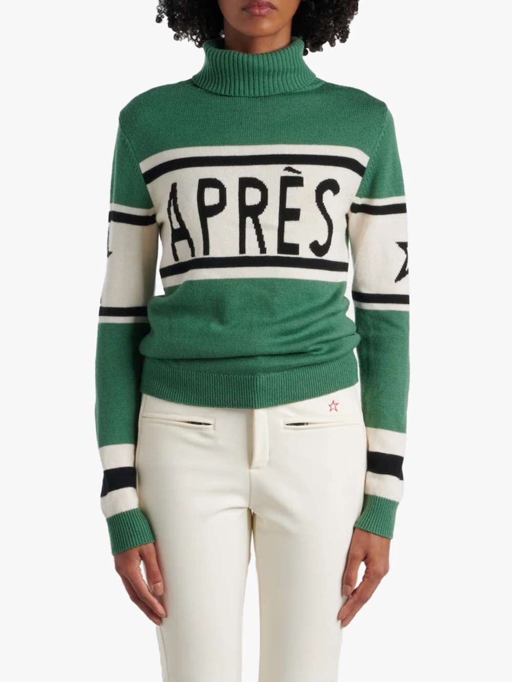 Perfect Moment Apres ski Schild sweater in Parisian green